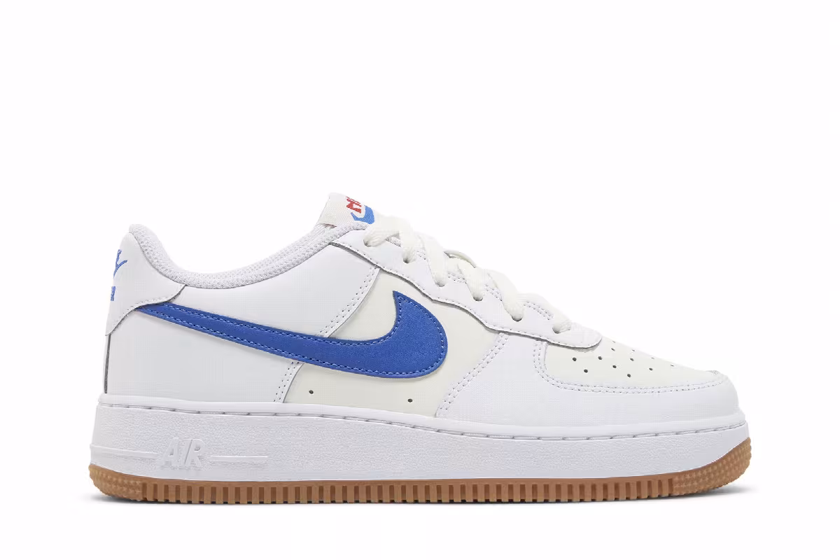 Nike Air Force 1 GS White Game Royal Gum, view 2