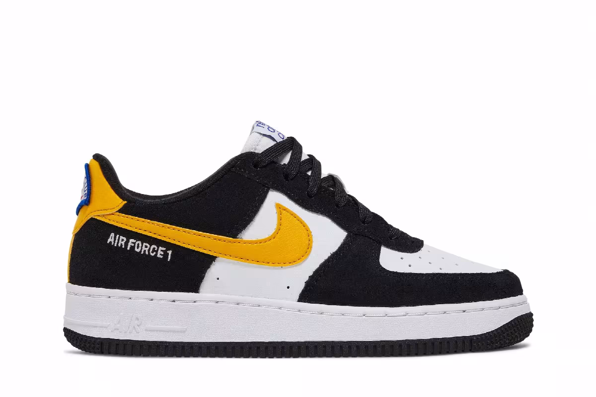 Nike Air Force 1 LV8 GS Black White Dark Sulfur, view 2