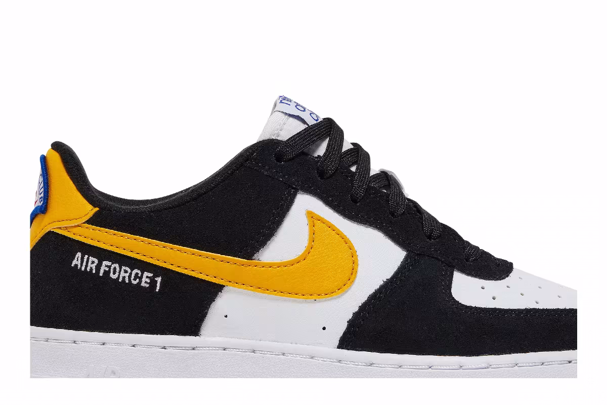 Nike Air Force 1 LV8 GS Black White Dark Sulfur, view 3