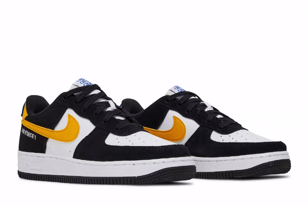 Nike Air Force 1 LV8 GS Black White Dark Sulfur, view 9