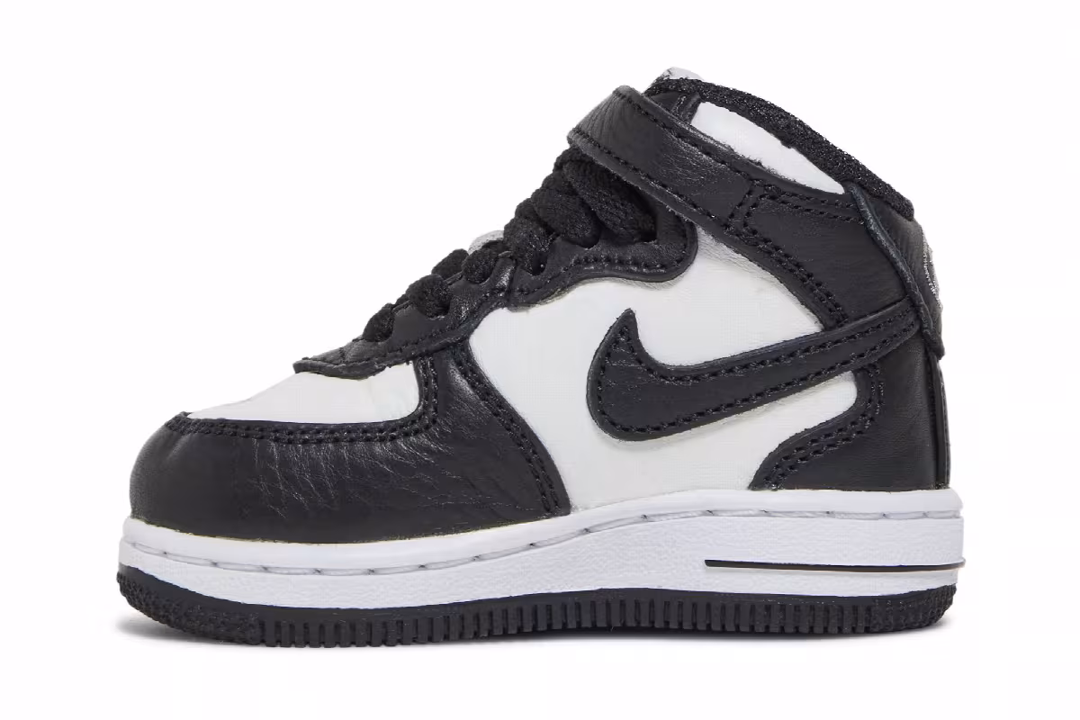 Stussy x Nike Air Force 1 Mid TD Black White, view 4