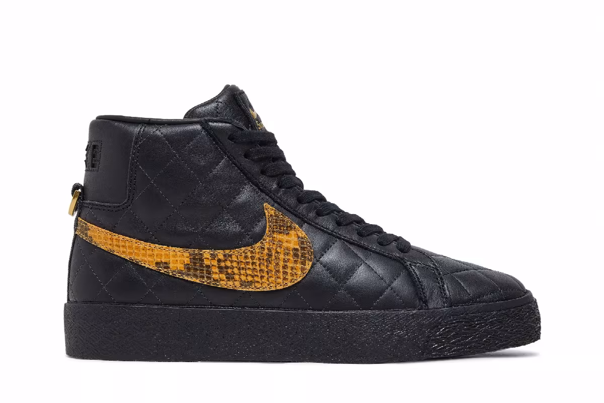 Supreme x Nike Zoom Blazer Mid QS SB Black Snakeskin, view 2