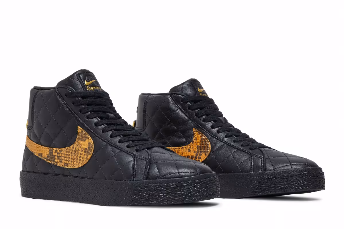 Supreme x Nike Zoom Blazer Mid QS SB Black Snakeskin, view 9