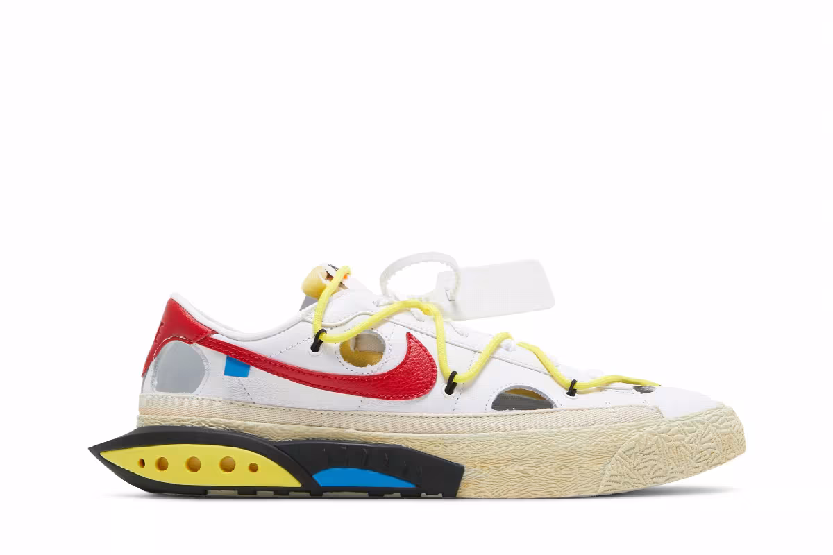 Off-White x Nike Blazer Low White University Red, view 2