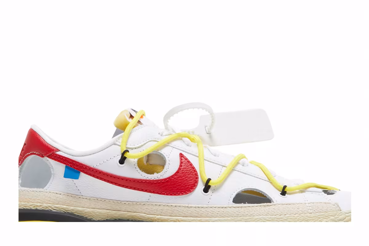 Off-White x Nike Blazer Low White University Red, view 3