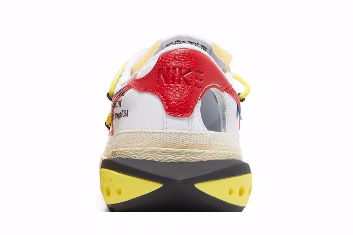 Off-White x Nike Blazer Low White University Red, view 8