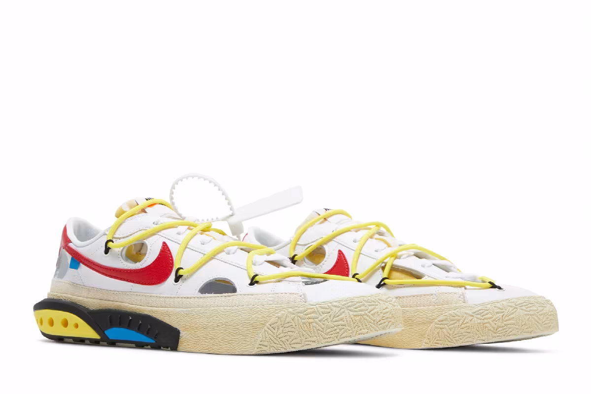 Off-White x Nike Blazer Low White University Red, view 9