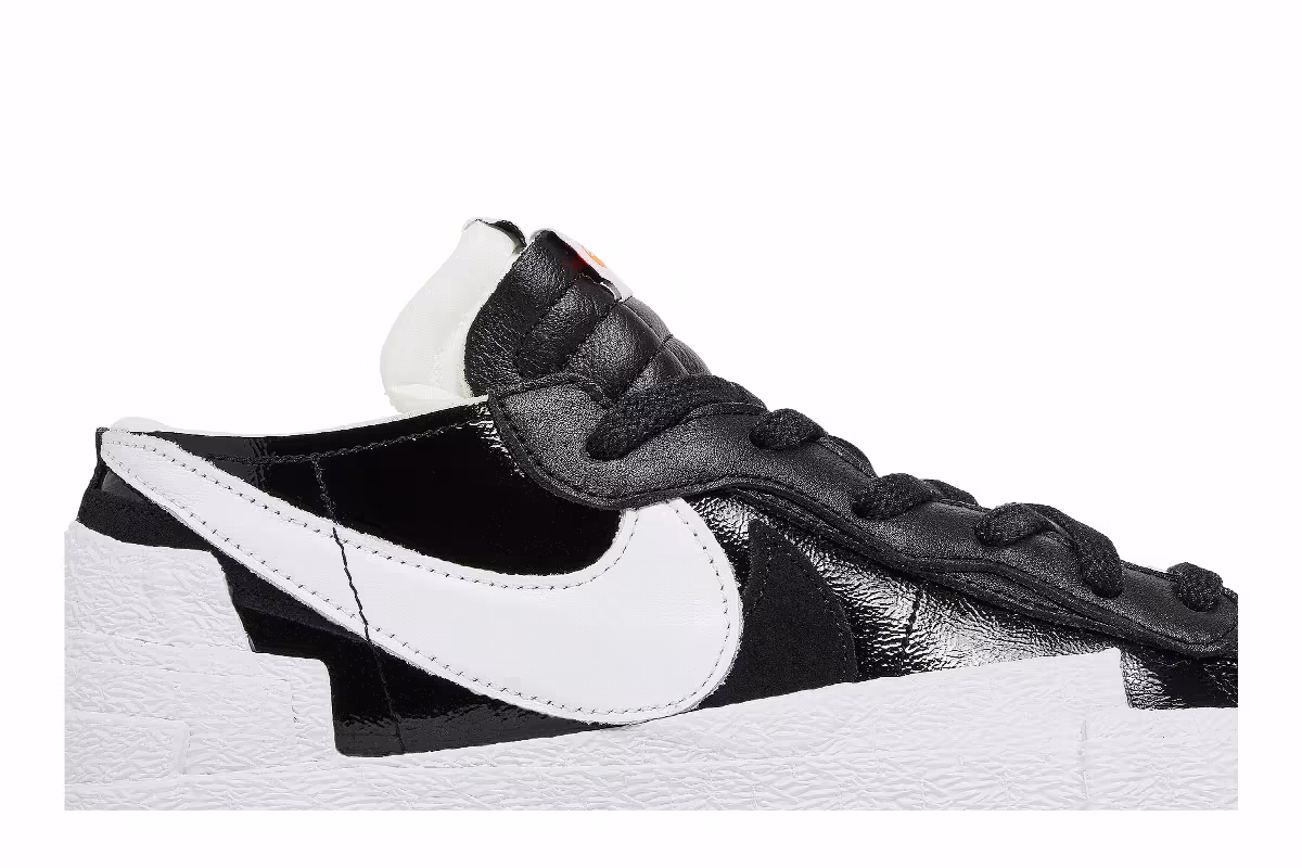 sacai x Nike Blazer Low Black Patent, view 3