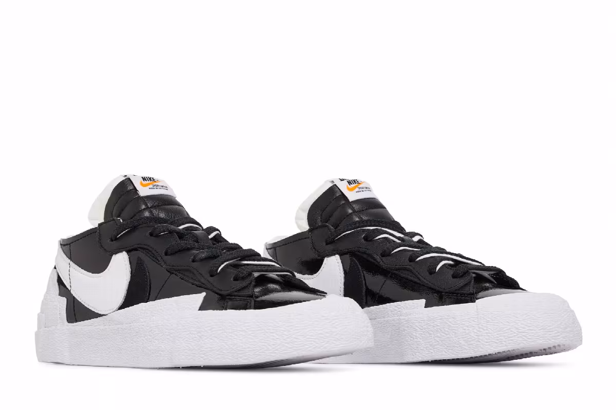 sacai x Nike Blazer Low Black Patent, view 9