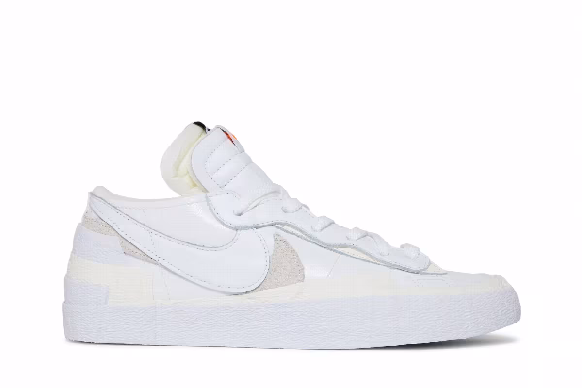 sacai x Nike Blazer Low White Patent, view 2