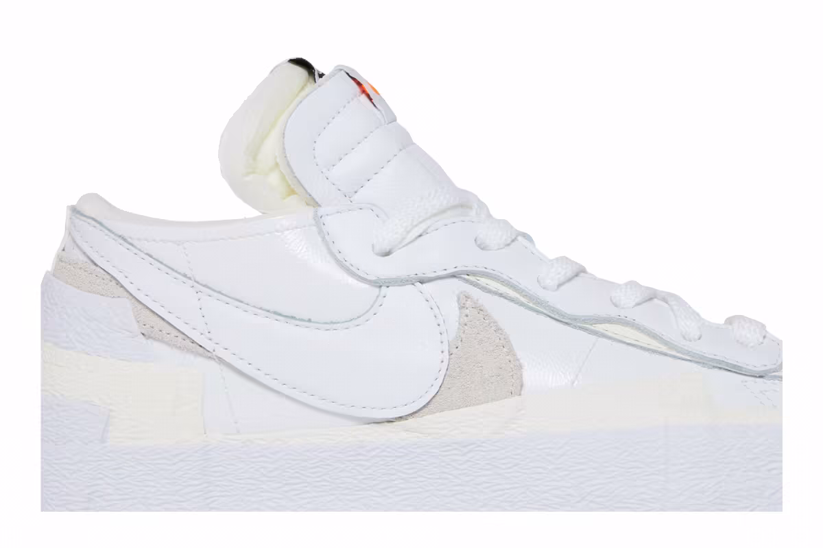 sacai x Nike Blazer Low White Patent, view 3