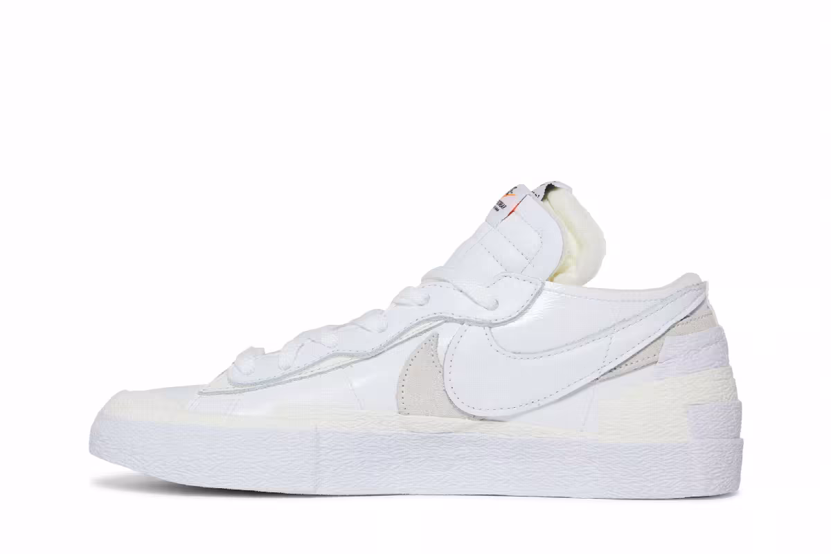 sacai x Nike Blazer Low White Patent, view 4