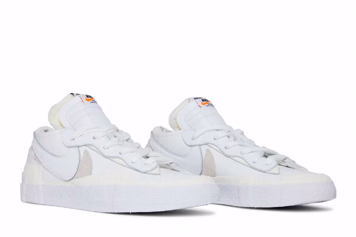 sacai x Nike Blazer Low White Patent, view 9