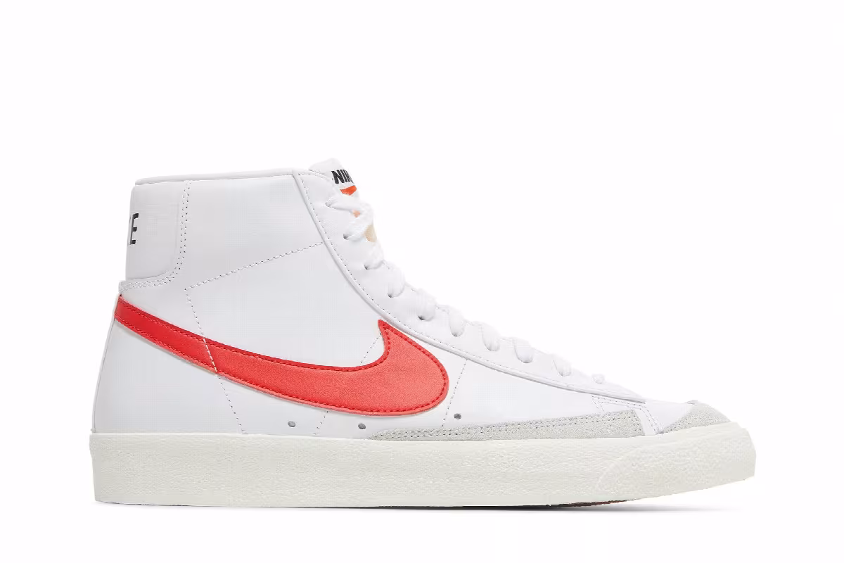 Nike Men's Blazer Mid White Blue Red, view 2