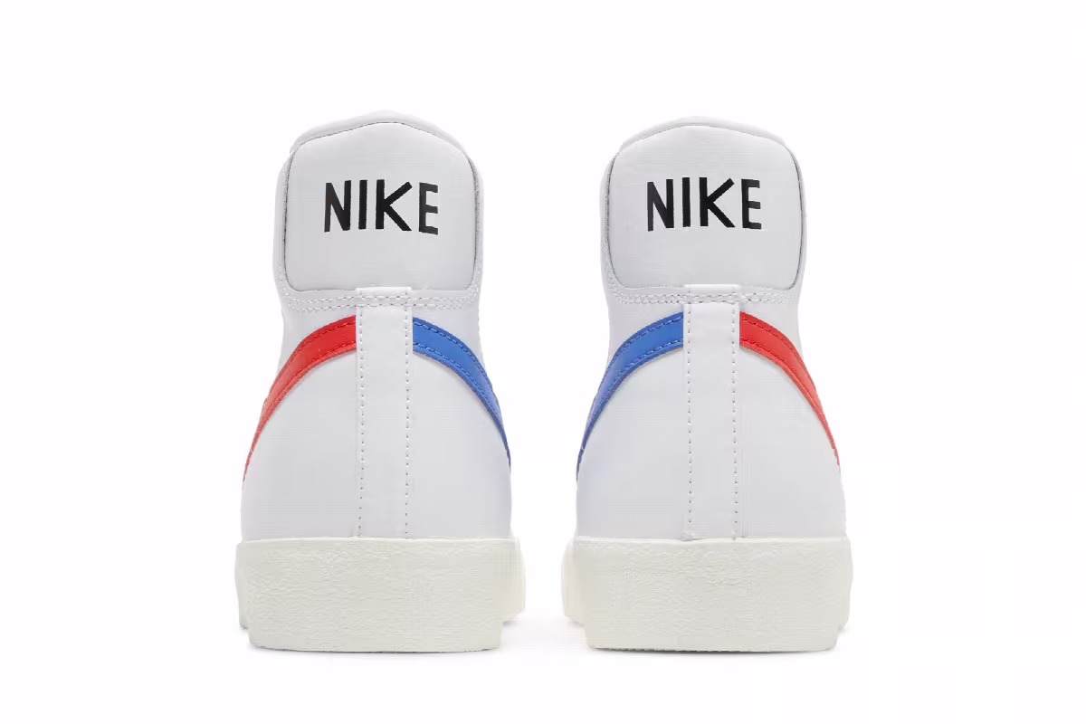 Nike Men's Blazer Mid White Blue Red, view 7
