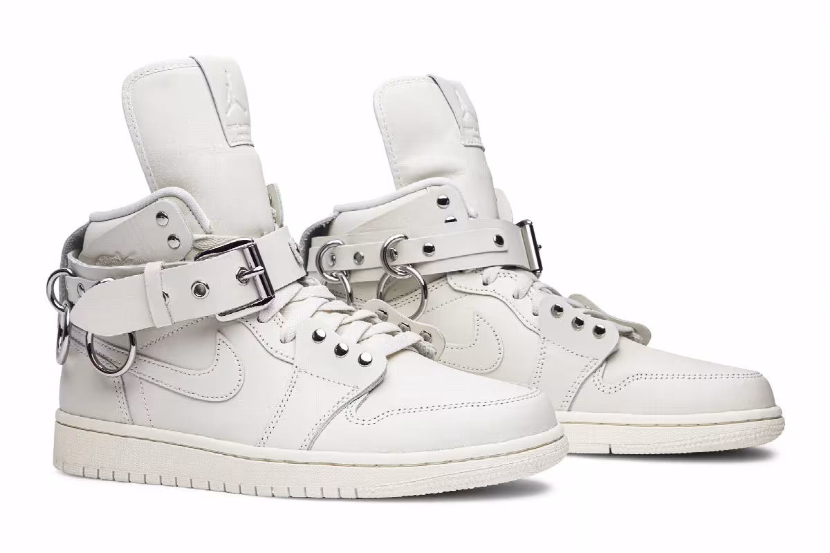 Comme des Garçons x Air Jordan 1 Strap High White, view 9