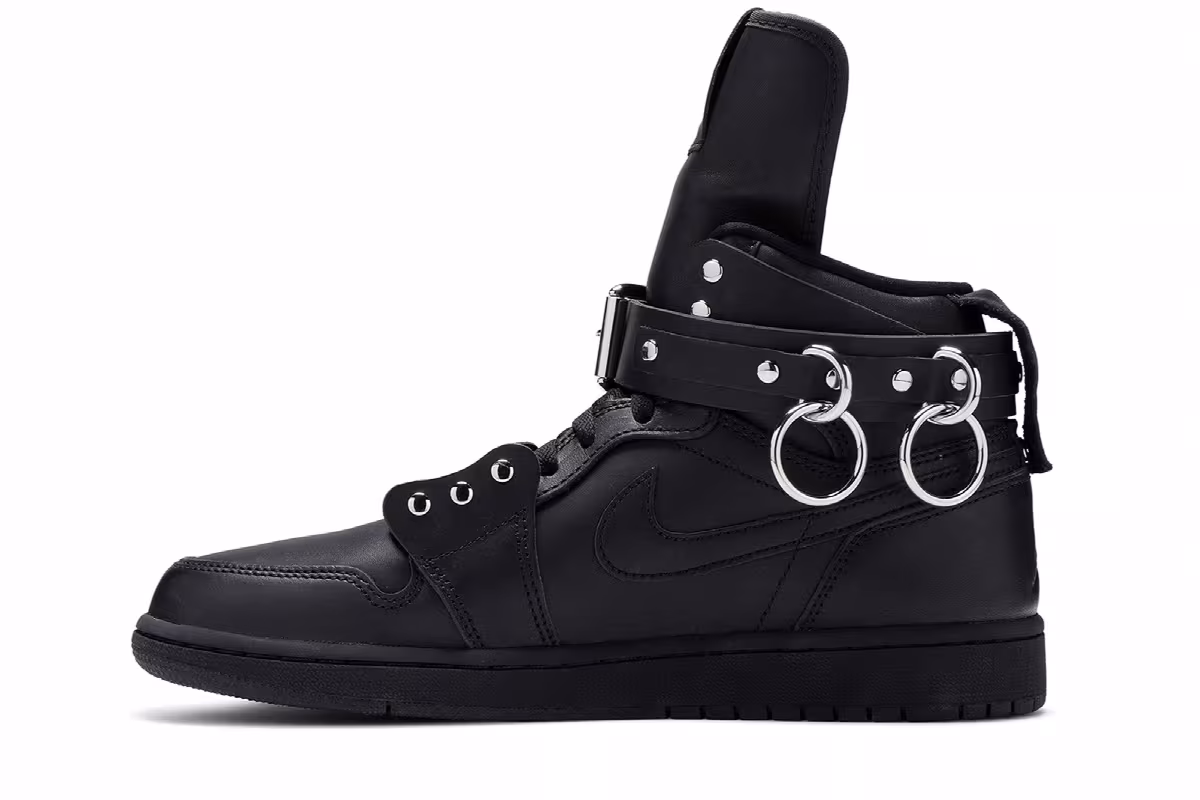 Comme des Garçons x Air Jordan 1 Strap High Black, view 4