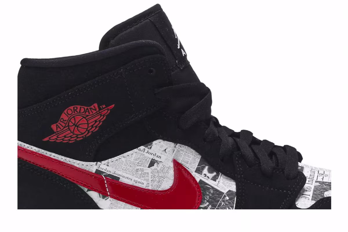 Air Jordan 1 Mid SE Newspaper Air Times, view 3