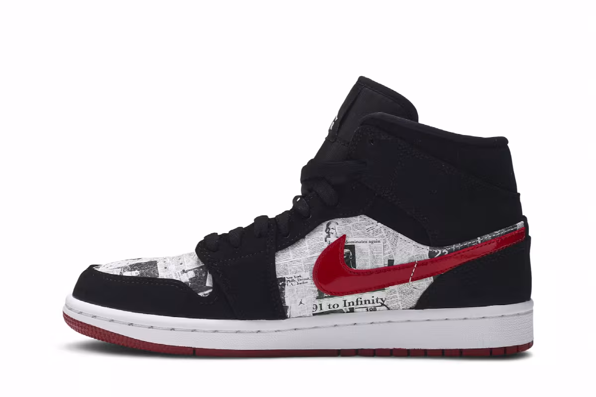 Air Jordan 1 Mid SE Newspaper Air Times, view 4
