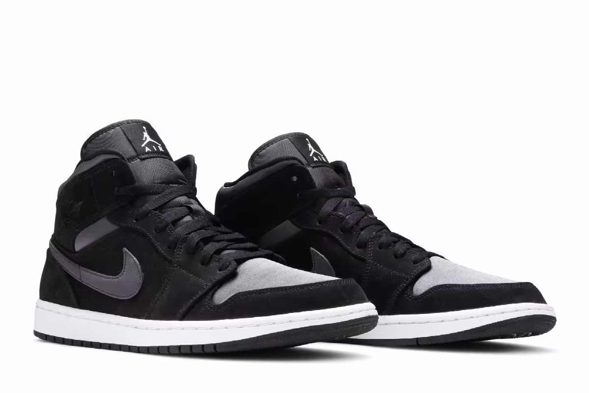Air Jordan 1 Mid SE Nylon Black Grey, view 9