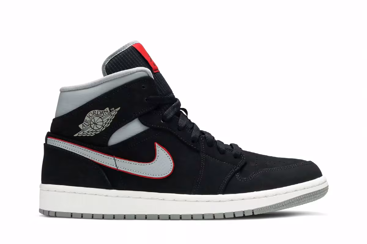 Air Jordan 1 Mid Black Grey, view 2
