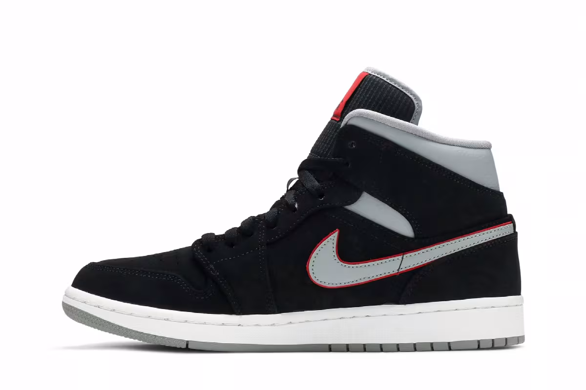 Air Jordan 1 Mid Black Grey, view 4