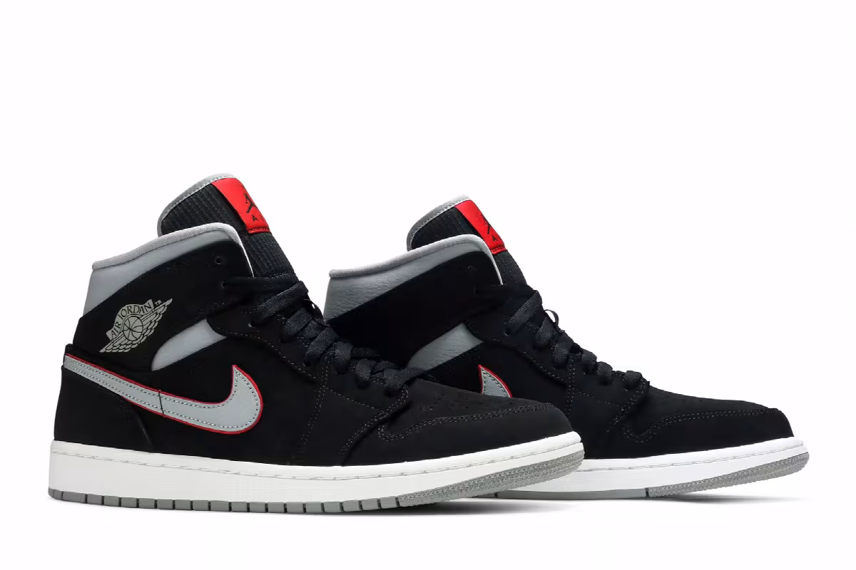 Air Jordan 1 Mid Black Grey, view 9