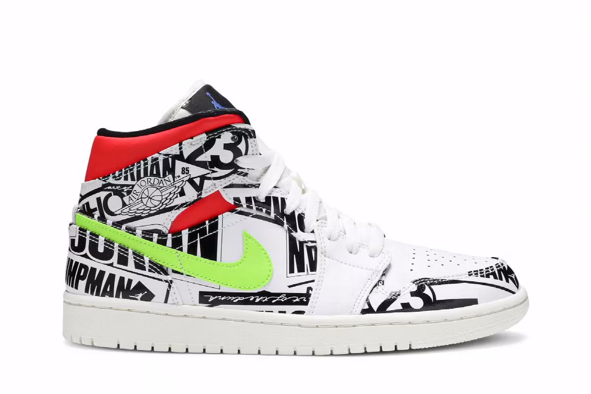 Air Jordan 1 Mid Over-Print Logos, view 2