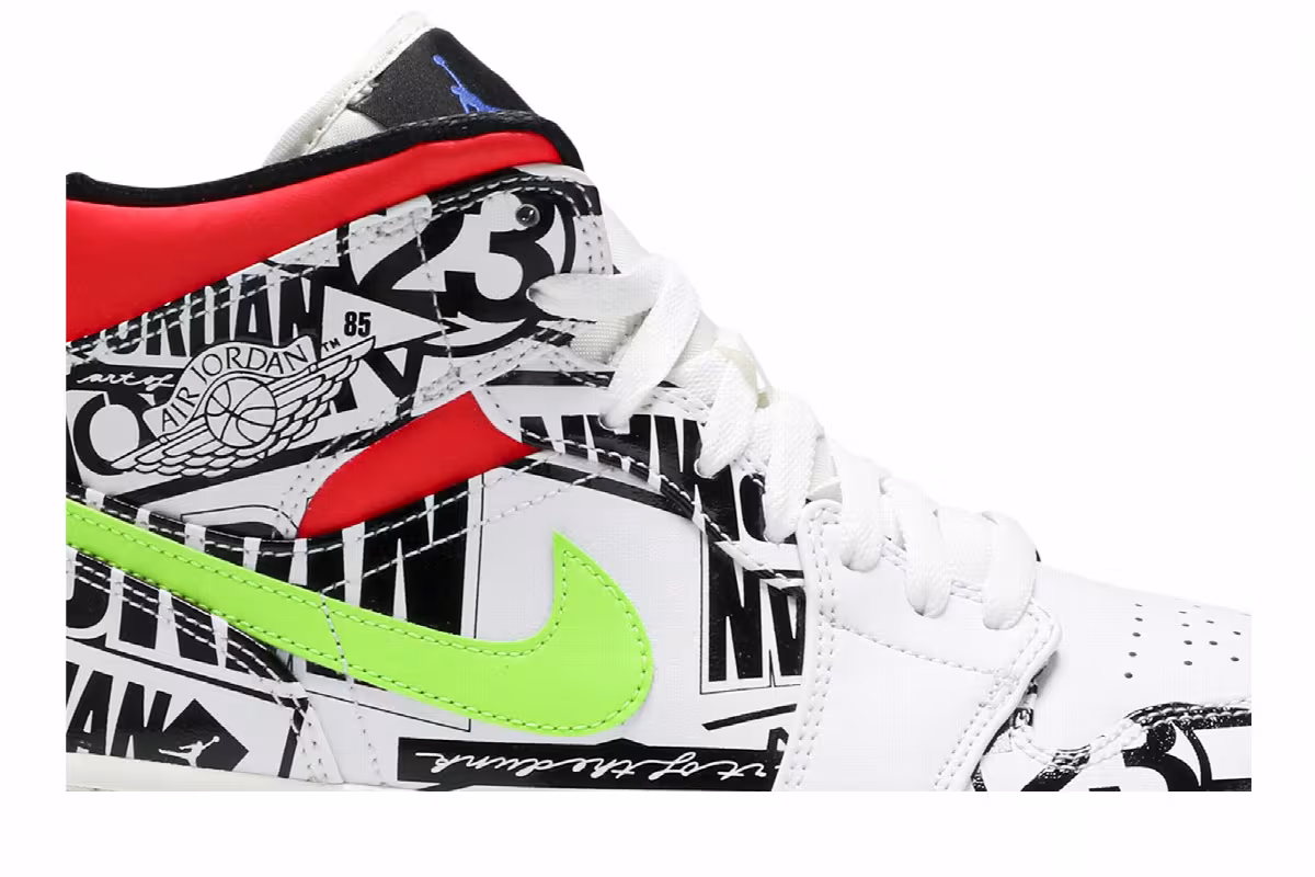 Air Jordan 1 Mid Over-Print Logos, view 3