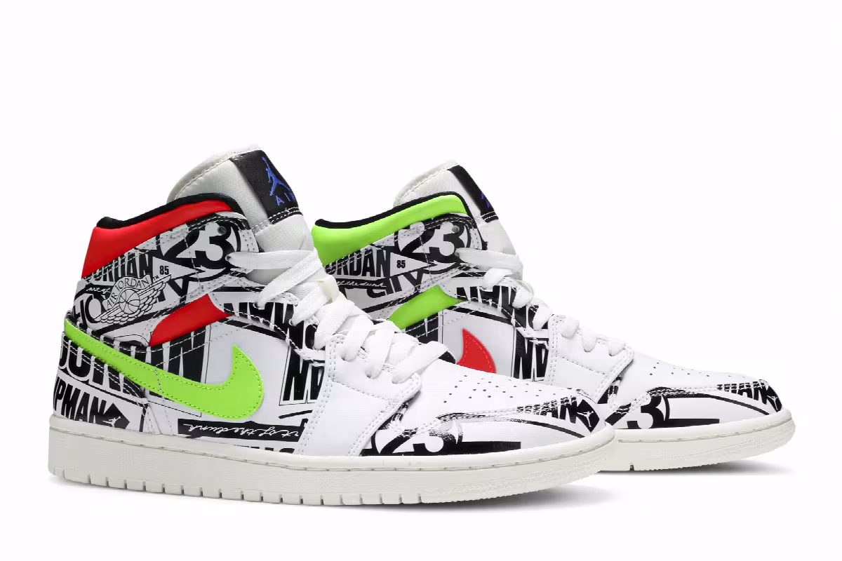 Air Jordan 1 Mid Over-Print Logos, view 9