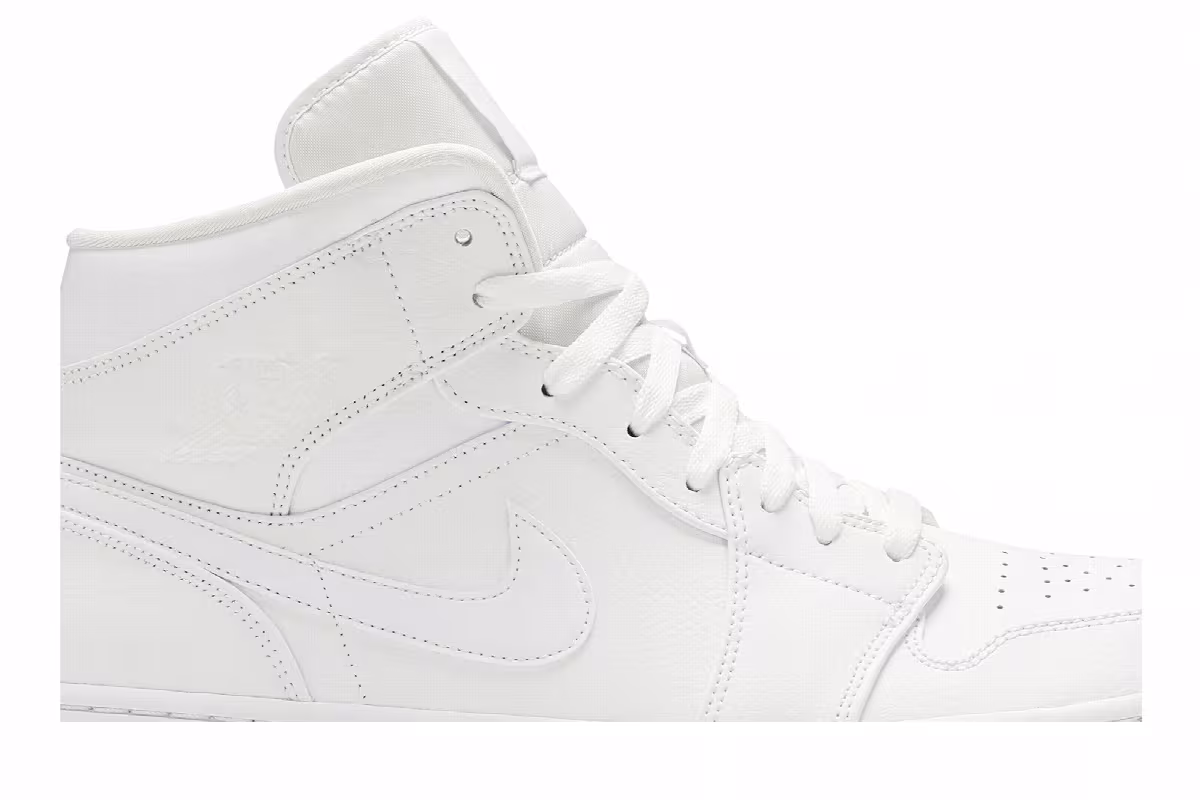 Air Jordan 1 Mid Triple White 2019, view 3