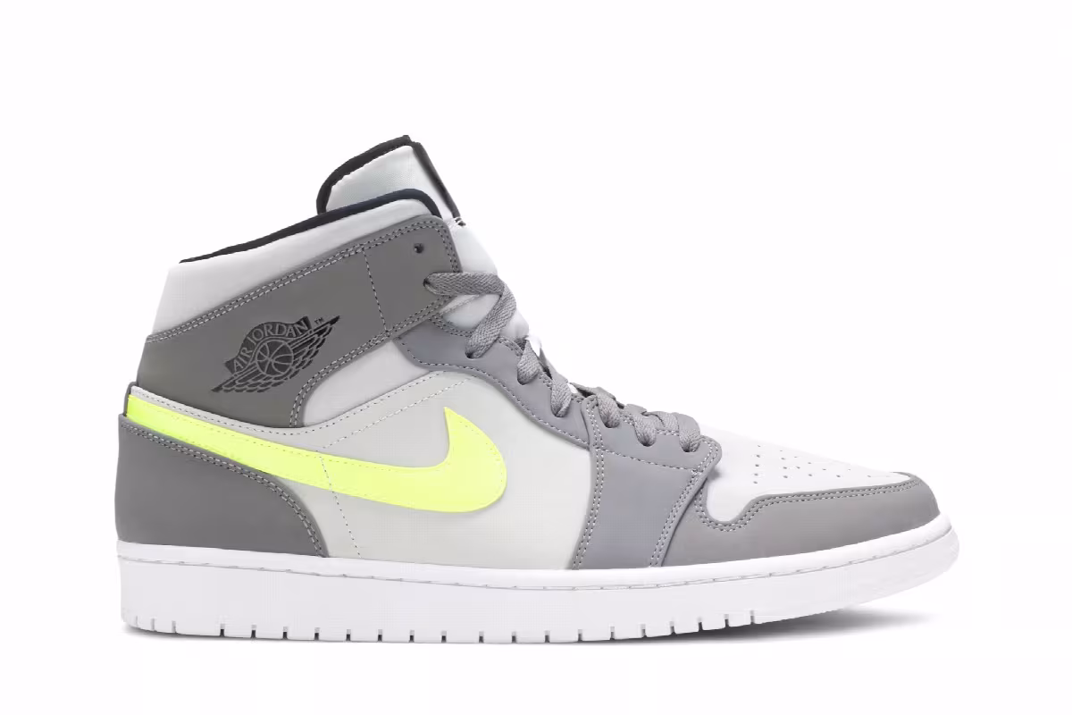 Air Jordan 1 Mid Gunsmoke Volt, view 2