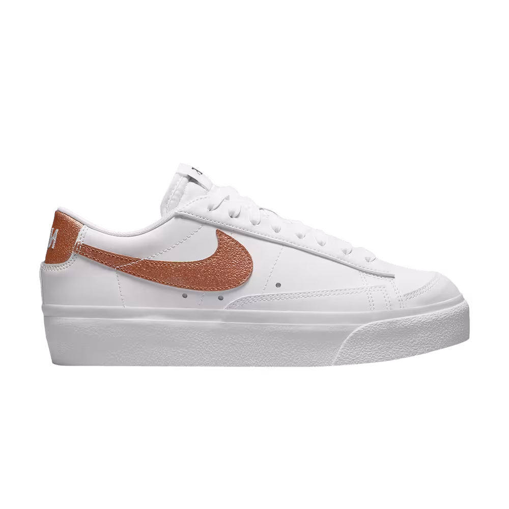 Nike Women's Blazer Low Platform White Metallic Copper