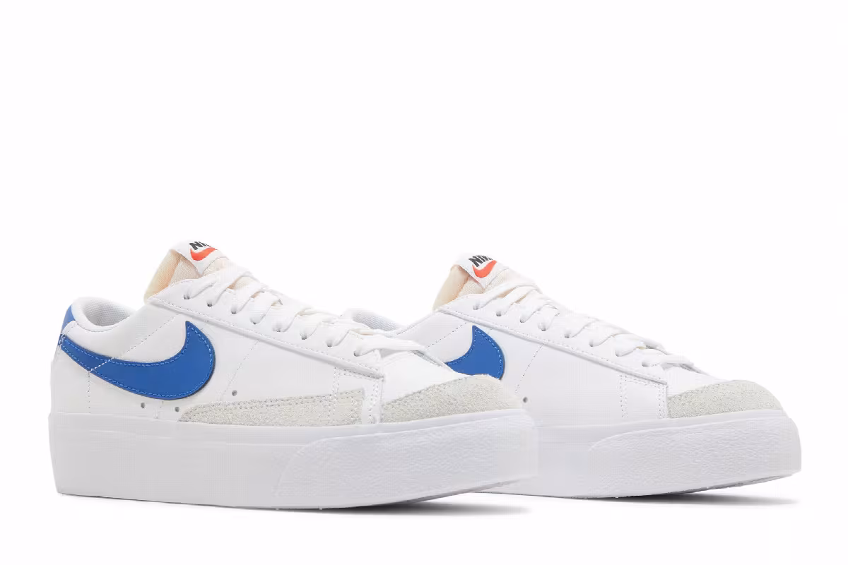 Nike Women's Blazer Low Platform White Game Royal, view 9