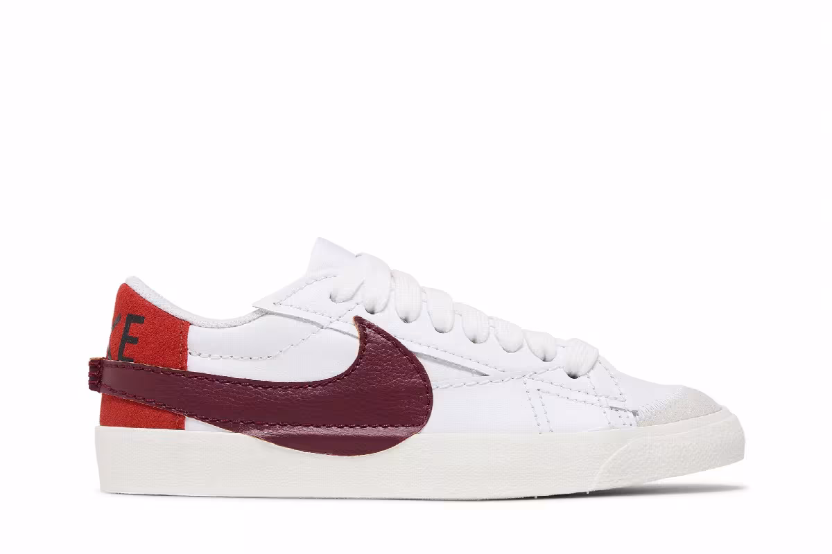 Nike Women's Blazer Low White Dark Beetroot, view 2