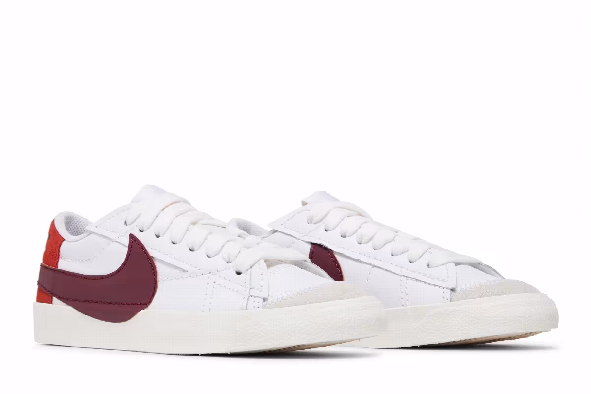 Nike Women's Blazer Low White Dark Beetroot, view 9