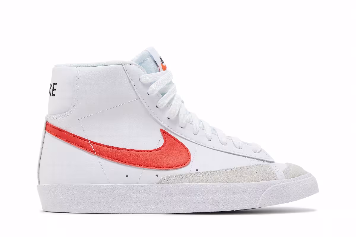 Nike Blazer Mid White Habanero Red Medium Blue, view 2