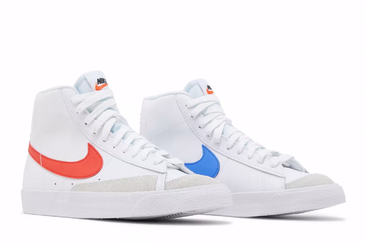Nike Blazer Mid White Habanero Red Medium Blue, view 9