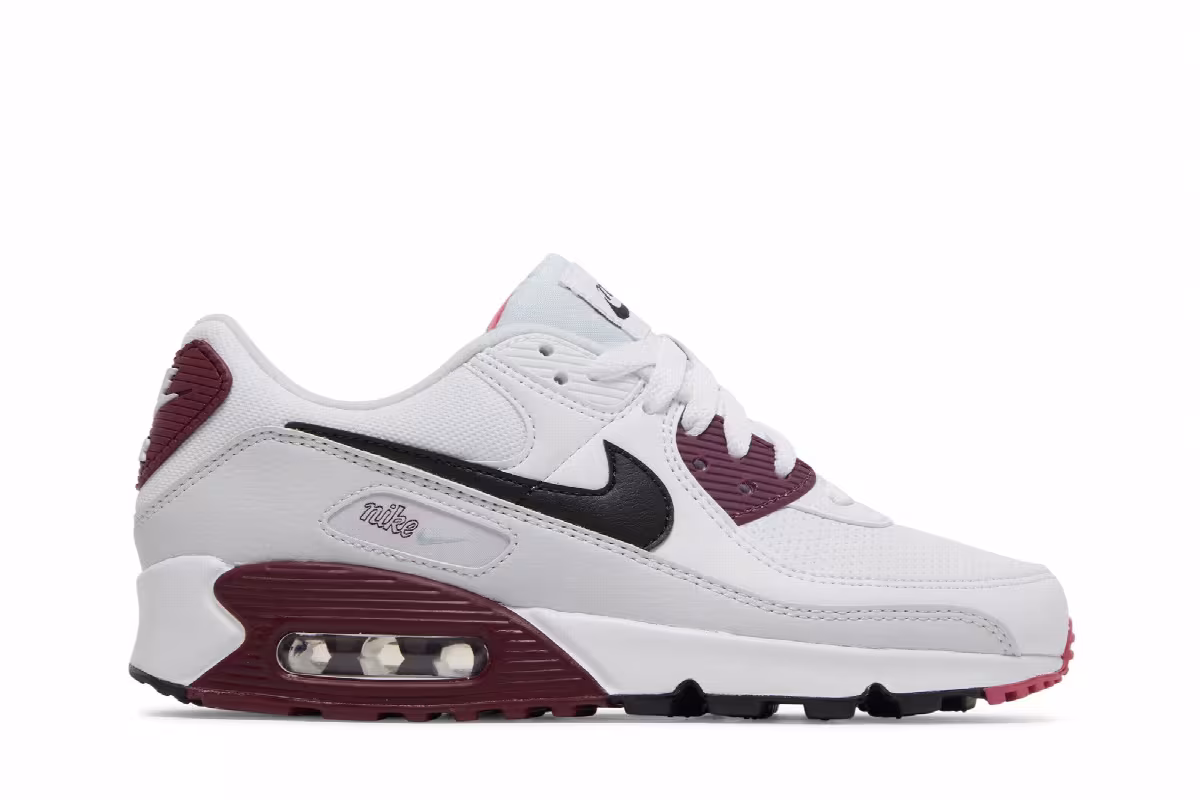 Nike Women's Air Max 90 White Dark Beetroot, view 2