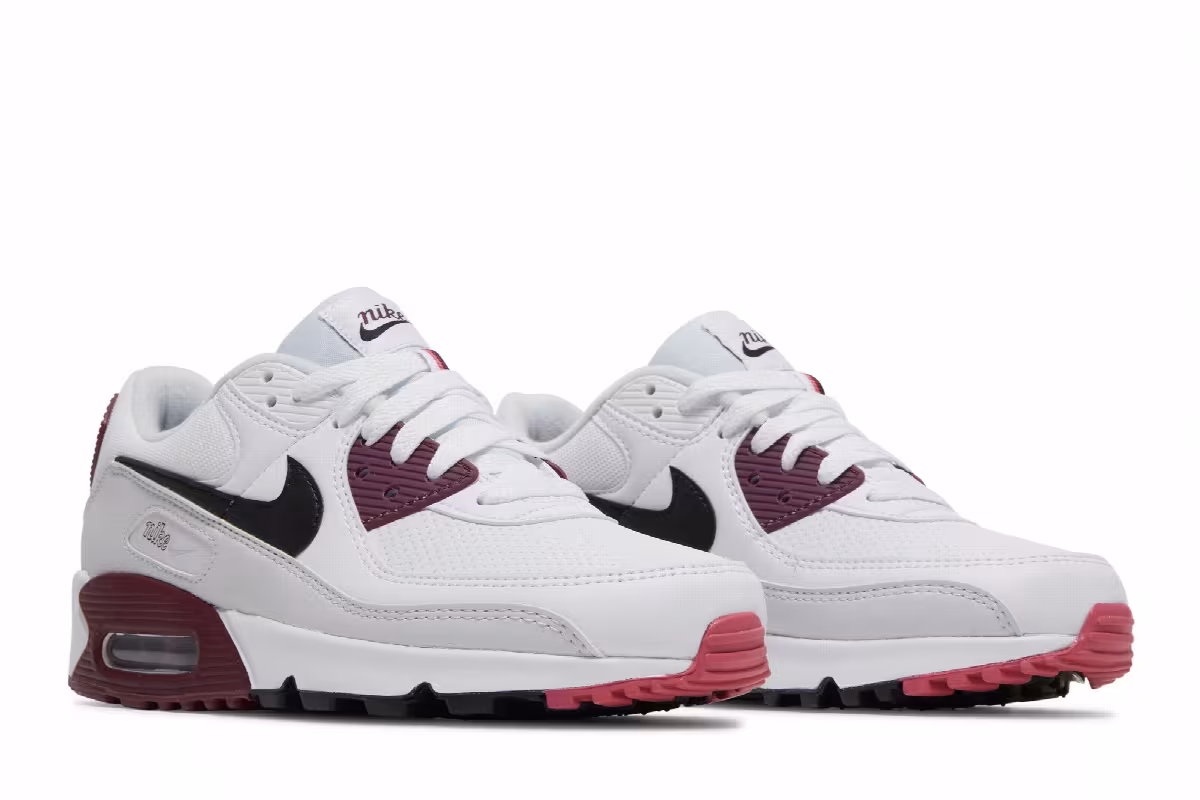 Nike Women's Air Max 90 White Dark Beetroot, view 9