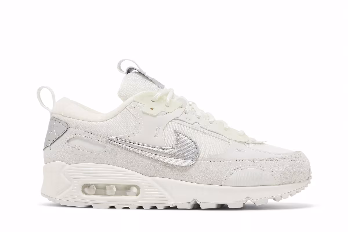 Nike Women's Air Max 90 Futura White Metallic Silver, view 2