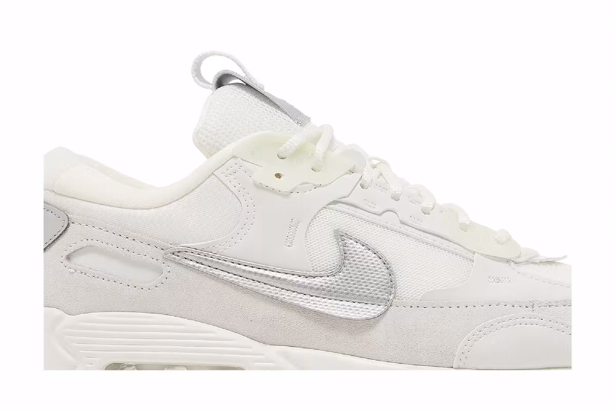 Nike Women's Air Max 90 Futura White Metallic Silver, view 3