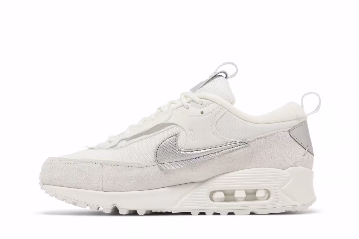 Nike Women's Air Max 90 Futura White Metallic Silver, view 4