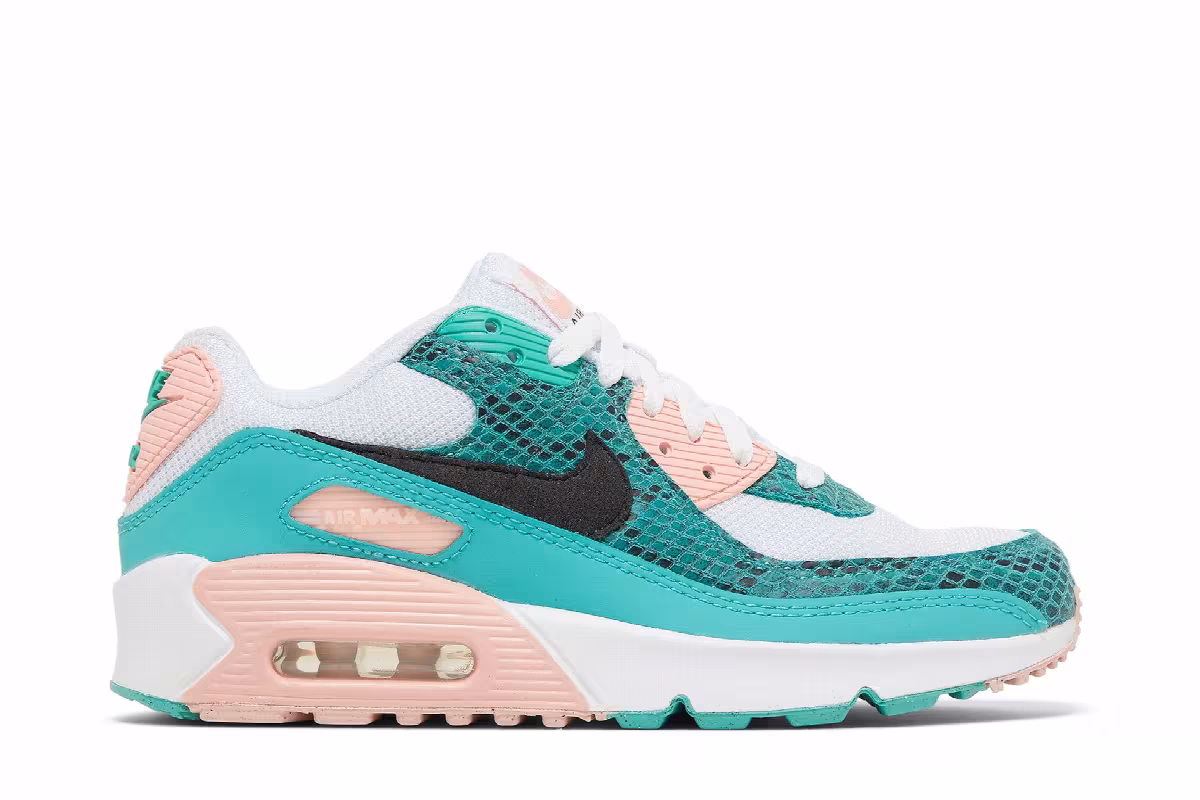 Nike Air Max 90 GS Washed Teal Snakeskin, view 2