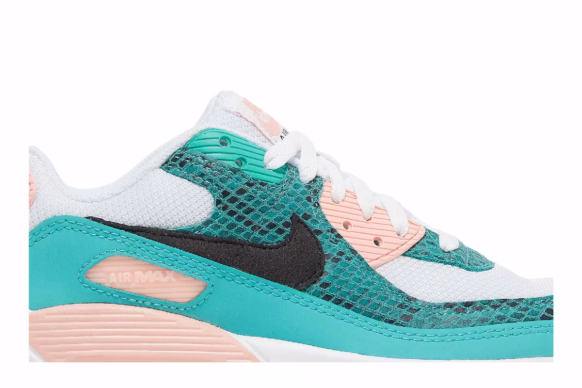 Nike Air Max 90 GS Washed Teal Snakeskin, view 3