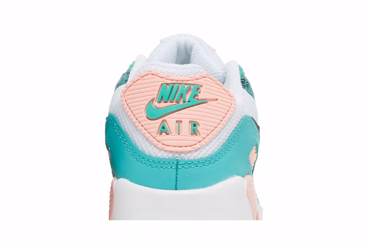 Nike Air Max 90 GS Washed Teal Snakeskin, view 8