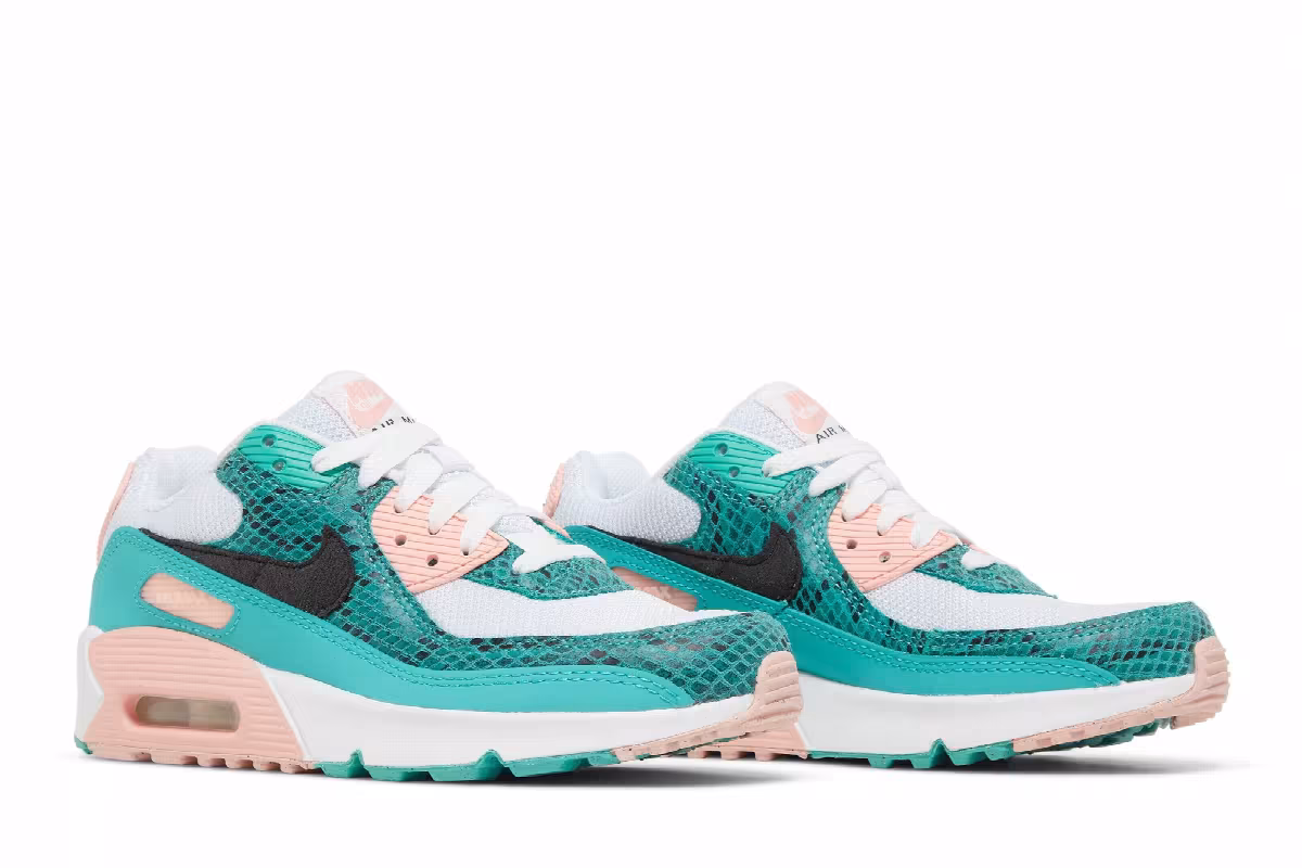 Nike Air Max 90 GS Washed Teal Snakeskin, view 9