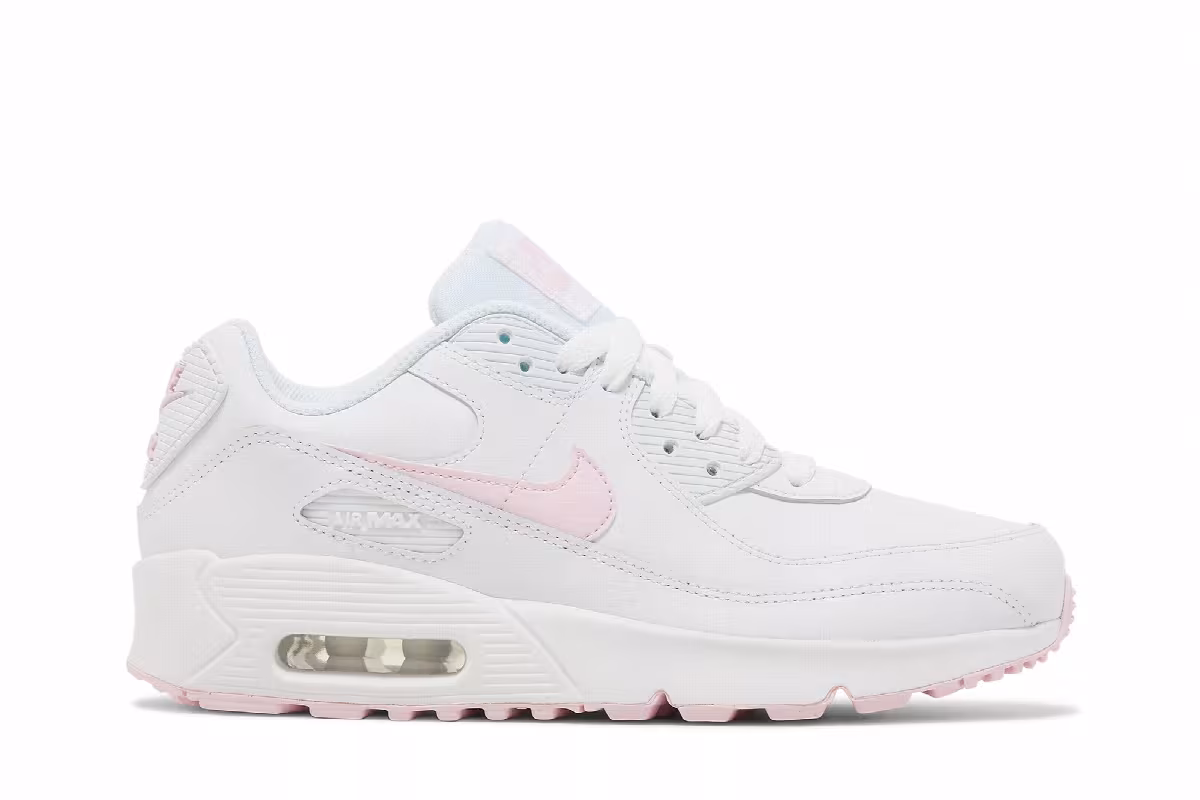 Nike Air Max 90 Leather GS White Pink Foam, view 2