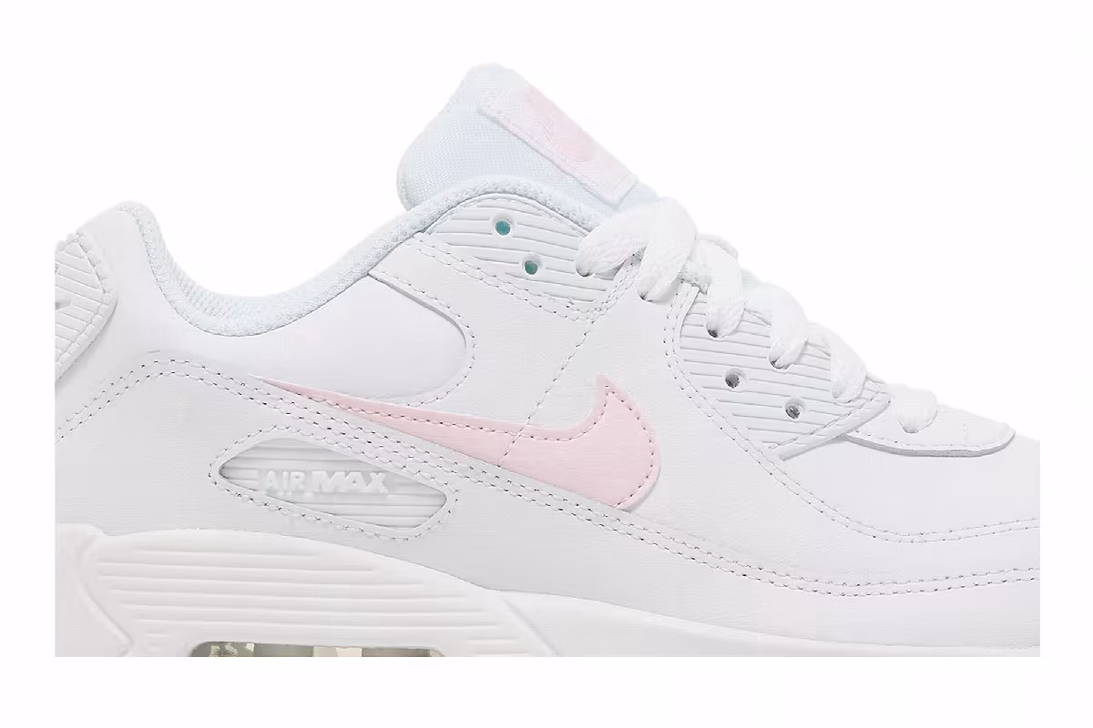 Nike Air Max 90 Leather GS White Pink Foam, view 3