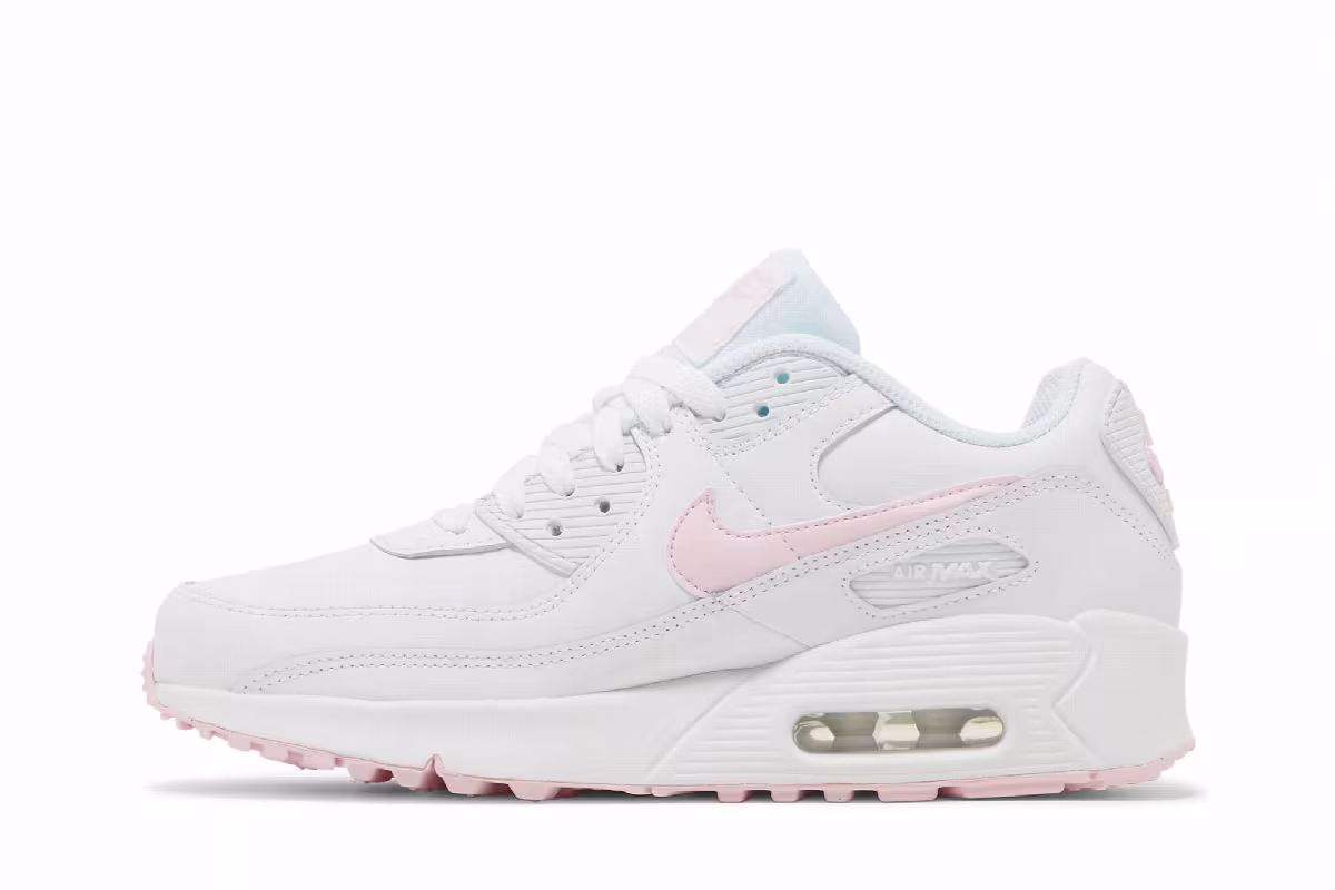 Nike Air Max 90 Leather GS White Pink Foam, view 4